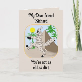 personalized you're not as old as dirt cat card