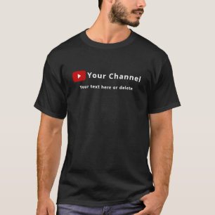 Personalized Youtube Channel Name Custom Black T-Shirt
