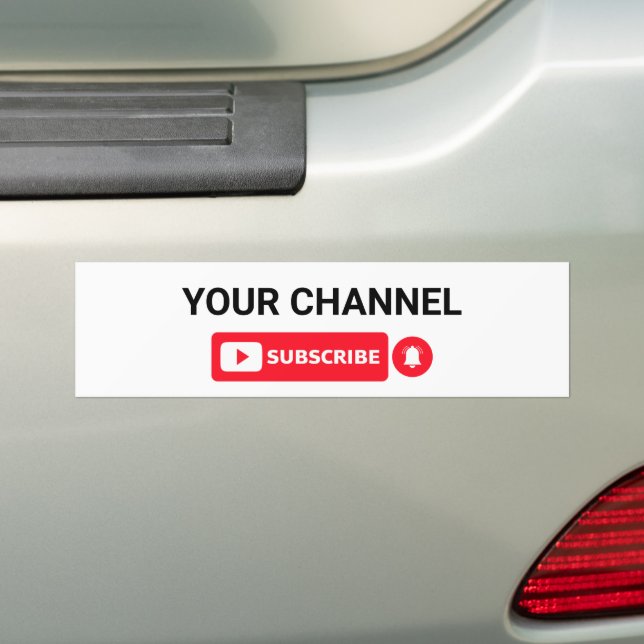 Personalized Youtube Channel Name Custom Bumper Sticker (On Car)