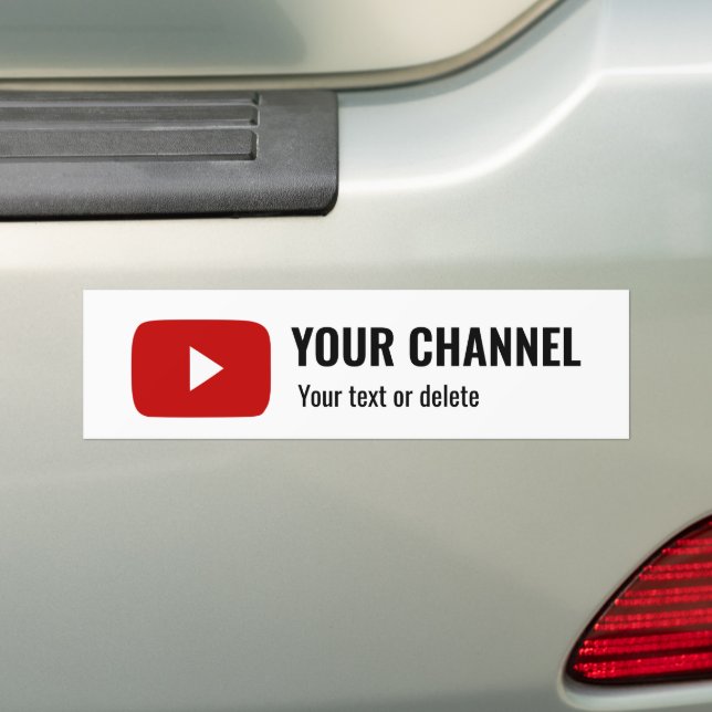 Personalized Youtube Channel Name Custom Bumper Sticker (On Car)