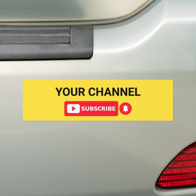 Personalized Youtube Channel Name Custom Bumper Sticker (On Car)