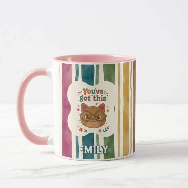 Personalized You've Got This Cat Mug (Left)