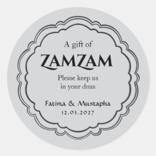Personalized Zamzam Water Gift Favour Sticker