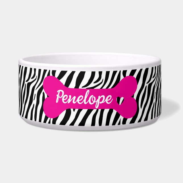 Personalized Zebra Animal Print Bone  (Front)