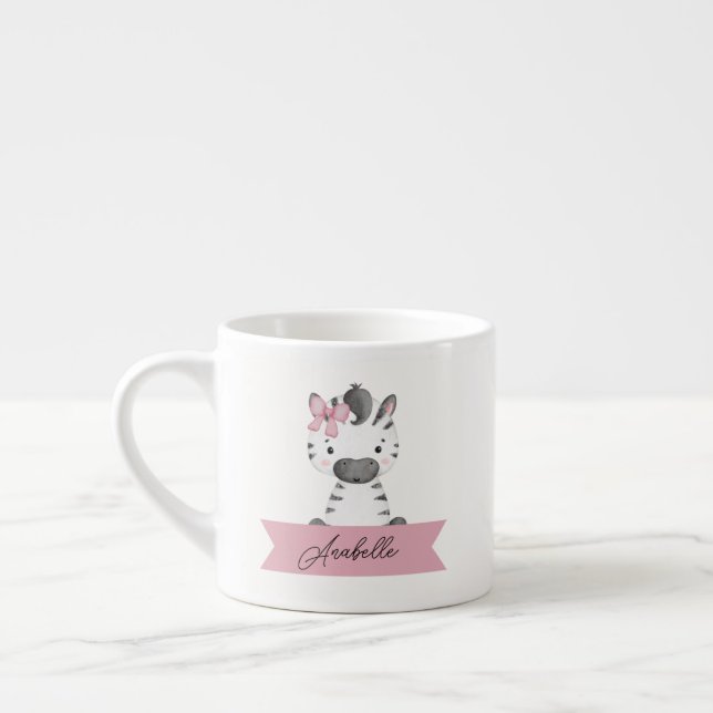 Personalized zebra kids  espresso cup (Left)