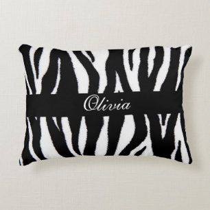 Personalized Zebra pattern Accent Pillow