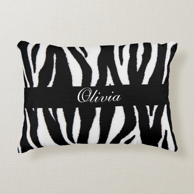 Personalized Zebra pattern  Accent Pillow (Front)