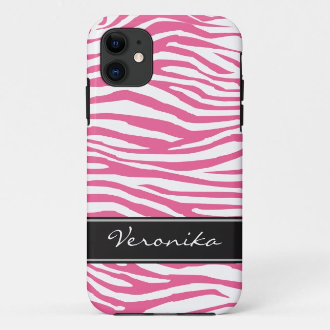 Personalized Zebra Pattern Case-Mate iPhone Case (Back)