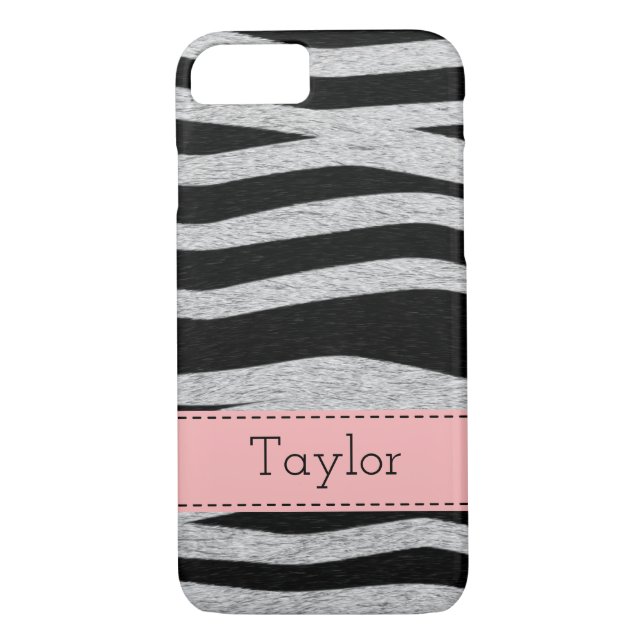 Personalized Zebra Pattern iPhone Case (Back)