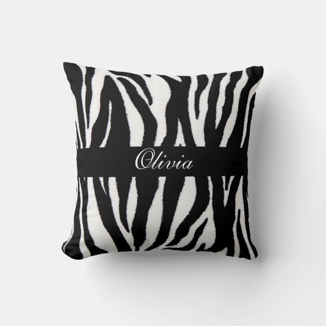 Personalized Zebra pattern  throw Pillow (Front)