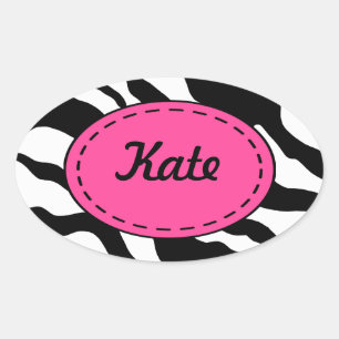 Personalized Zebra Print Stickers
