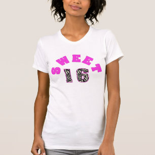 Personalized Zebra Print Sweet 16 Tshirt