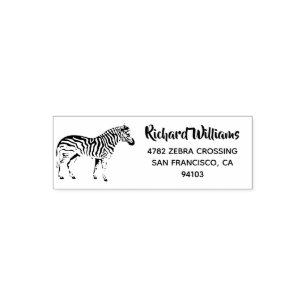 Personalized Zebra Return Address Pre Inked Stamp