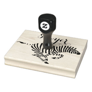 Personalized Zebra Rubber Stamp