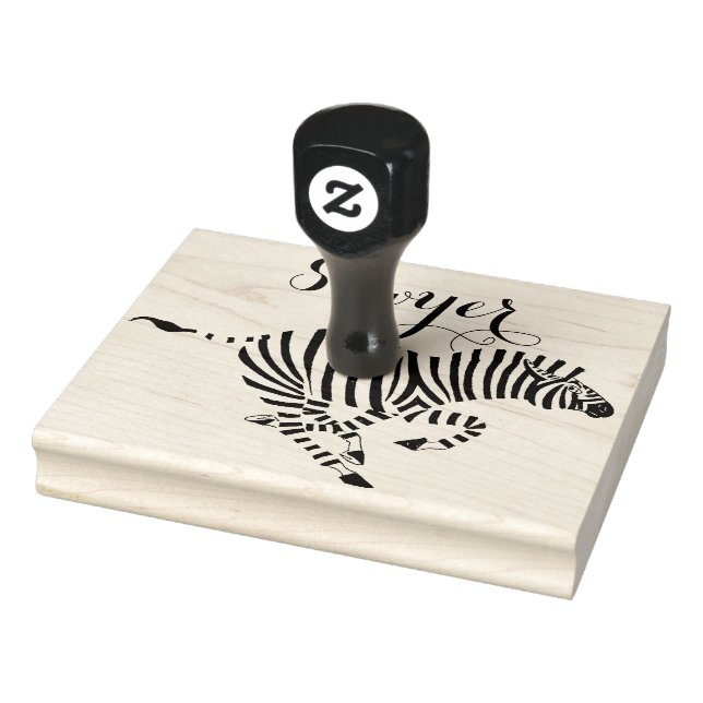 Personalized Zebra Rubber Stamp (Stamp)