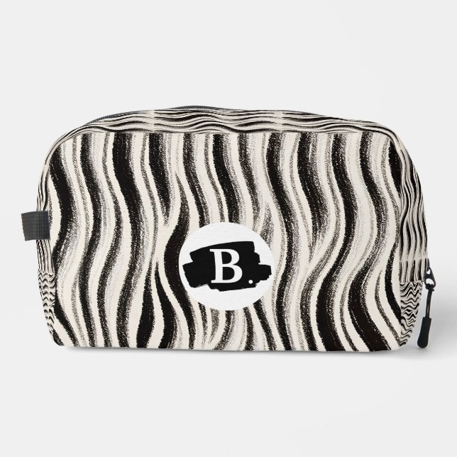 Personalized Zebra Stripe Print Toiletry Bag (Front)