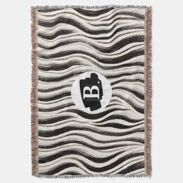 Personalized Zebra Stripe Throw Blanket (Front Vertical)