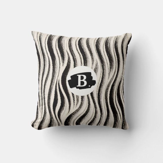 Personalized Zebra Stripe Throw Pillow – Custom (Front)