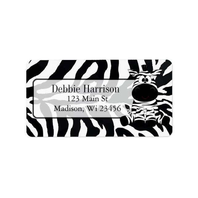 Personalized Zebra Stripes Return Address Labels (Front)