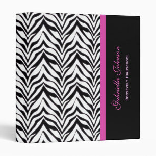 Personalized Zebra Trimmed Binder