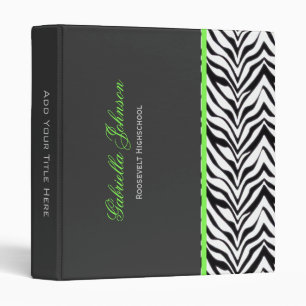 Personalized Zebra Trimmed Binder