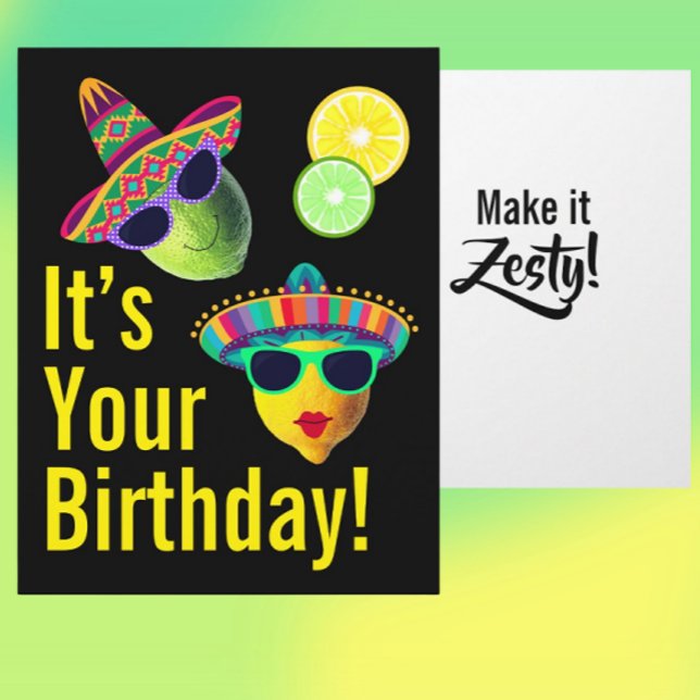 Personalized Zesty Funny Lemon Lime Card (Personalize the text.)