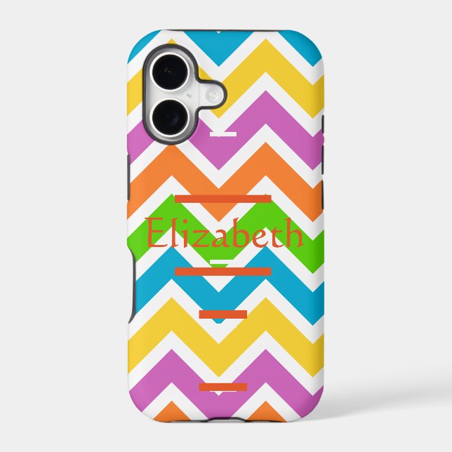 Personalized Zigzag Chevron Pattern Colourful Whit (Back)