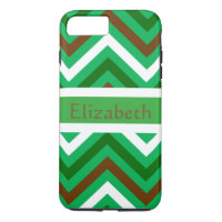 Personalized Zigzag Chevron Pattern Green & White