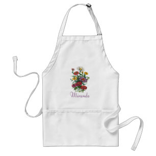 Personalized Zinnias Apron