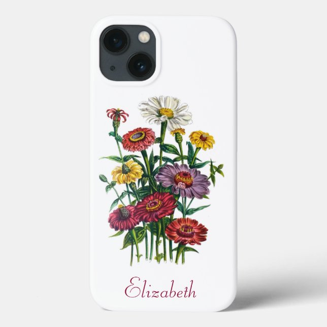 Personalized Zinnias Case-Mate iPhone Case (Back)