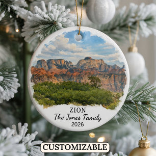 Personalized Zion National Park Ornament, Utah Ceramic Ornament