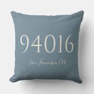 Personalized Zip Code and Town New House Gift Throw Pillow