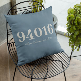 Personalized Zip Code and Town New House Gift Throw Pillow