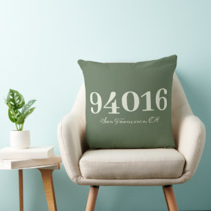 Personalized Zip Code and Town New House Gift Throw Pillow