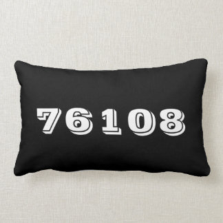Personalized Zip Code Black Decor Throw Pillow
