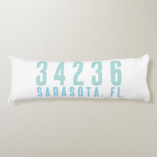 Personalized Zip Code, City, State   Coastal Blues Body Pillow