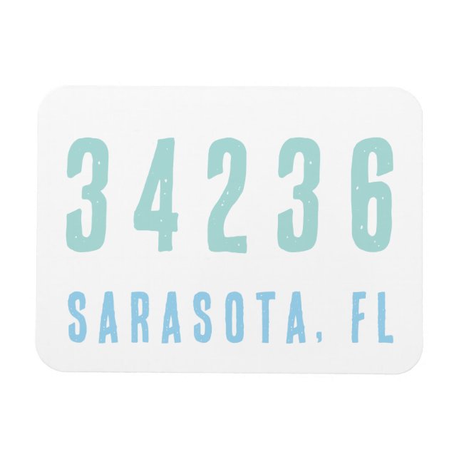 Personalized Zip Code, City, State | Coastal Blues Magnet (Horizontal)
