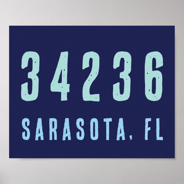 Personalized Zip Code, City, State | Navy Blue Poster (Front)
