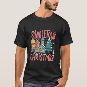 Personalized Zipcode Small Town Christmas Pink T-Shirt