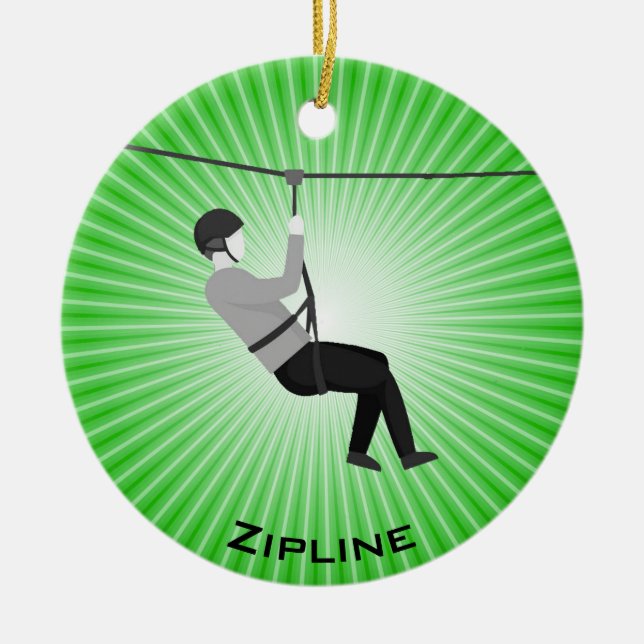 Personalized Zipline Ornament (Front)