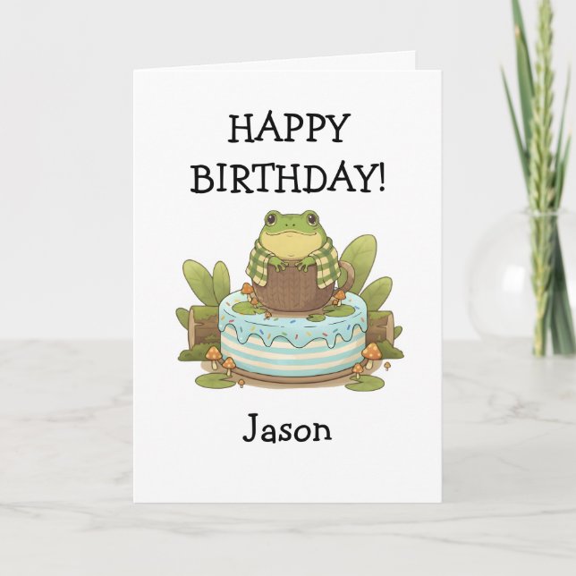 Personalized Zochi the Cozy Frog Card (Front)