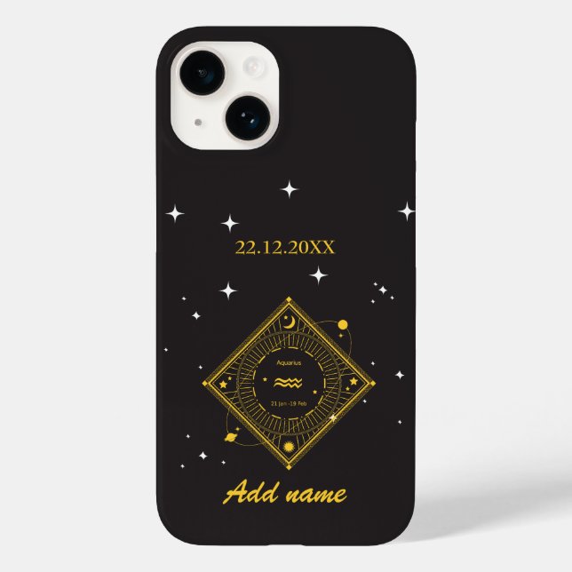 Personalized  Zodiac Custom name Aquarius  Case-Mate iPhone Case (Back)