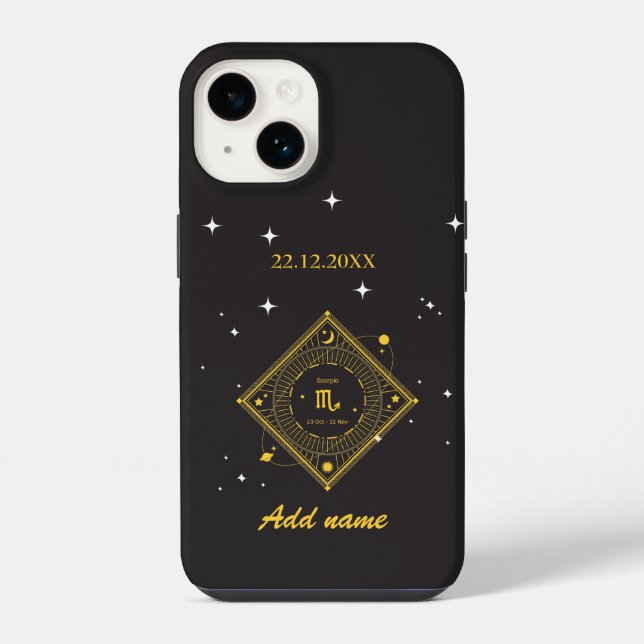 Personalized  Zodiac Custom name Scorpio iPhone Case (Back)