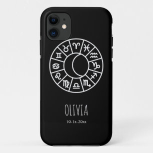 Personalized Zodiac Wheel Moon Phase Astrology iPhone 11 Case