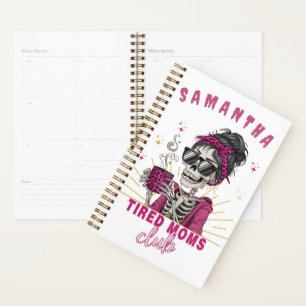 Personalized Zombie Coffee Tired Moms Club Quirky Planner