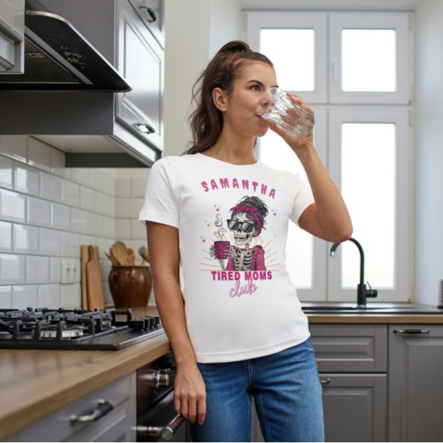 Personalized Zombie Coffee Tired Moms Club School T-Shirt (Creator Uploaded)
