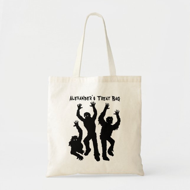 Personalized Zombie Halloween Treat Bag (Front)