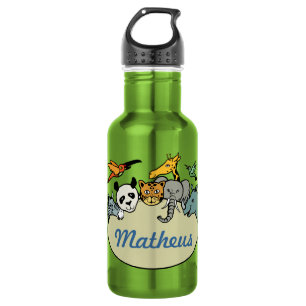 personalized zoo family animals 532 ml water bottle