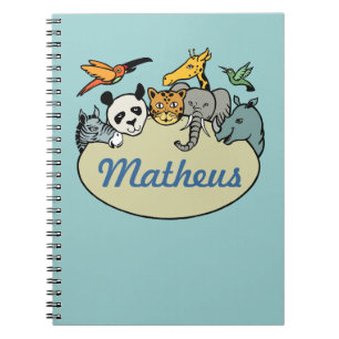personalized zoo family animals notebook