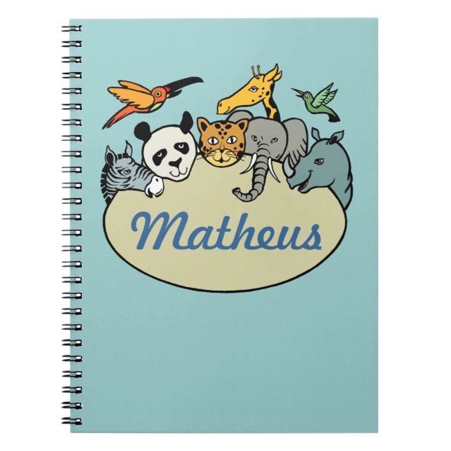 personalized zoo family animals notebook (Front)